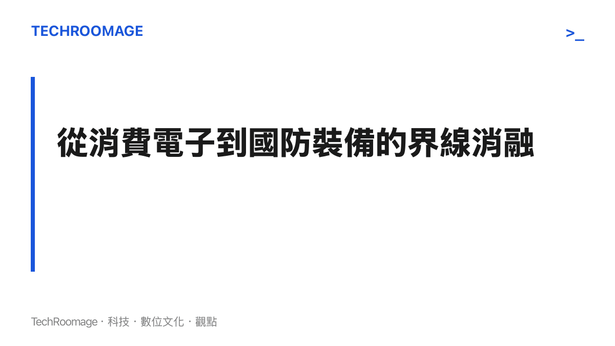 段落大綱圖卡，說明無人機技術從商業攝影設備轉變為現代戰場偵察與攻擊載具，導致各國政府將其重新歸類為兩用物項嚴格監管。