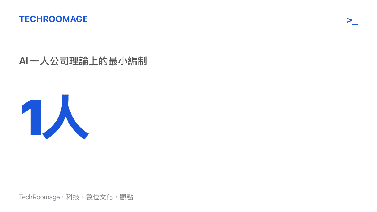 AI 一人公司理論最小編制為一個人，由 AI 工具補位執行力