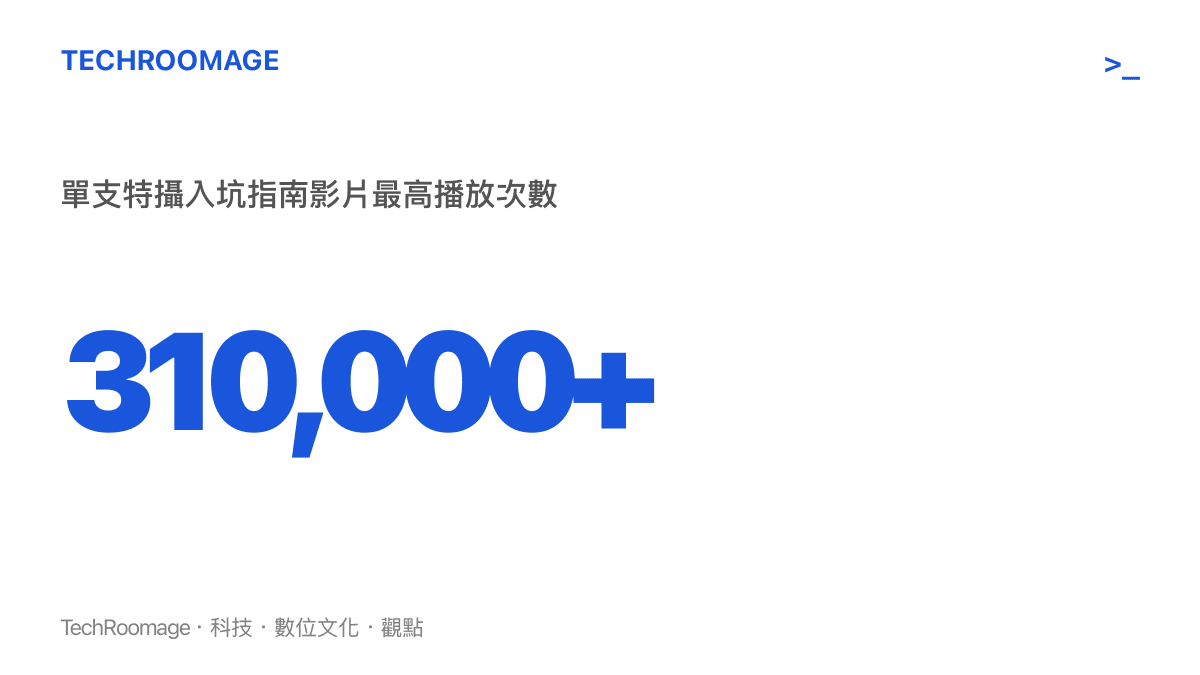 統計圖卡呈現B站單支2026特攝入坑指南影片獲得超過三十一萬次播放的數據規模