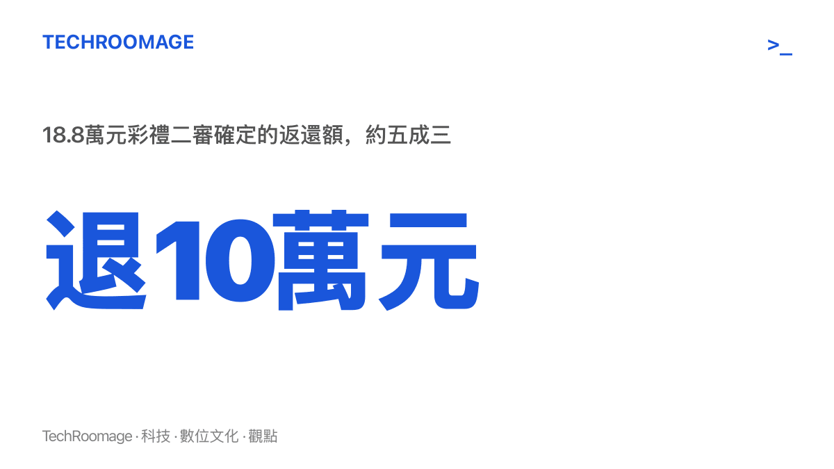統計圖卡呈現廣州這起彩禮糾紛中，18.8萬元彩禮經二審確定返還10萬元，約當五成三的比例