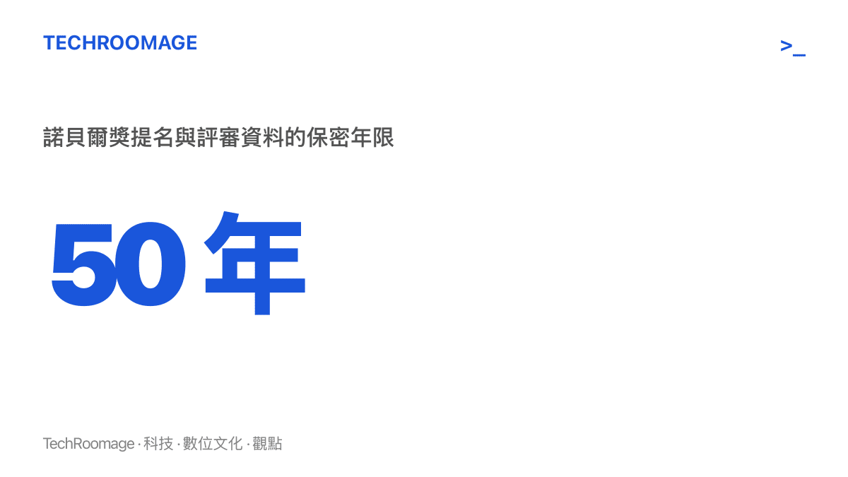 諾貝爾獎的提名與評審資料保密五十年，在世學者生前幾乎無法證明自己曾否被提名
